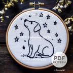 Celestial Dog Hand Embroidery Pattern