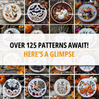 MINI COLLECTION, Autumn and Halloween Hand Embroidery Pattern Collection, Current and Future Designs, Lifetime Access, Hand Embroidery, DIY