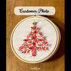 Pink Christmas Tree Hand Embroidery Pattern