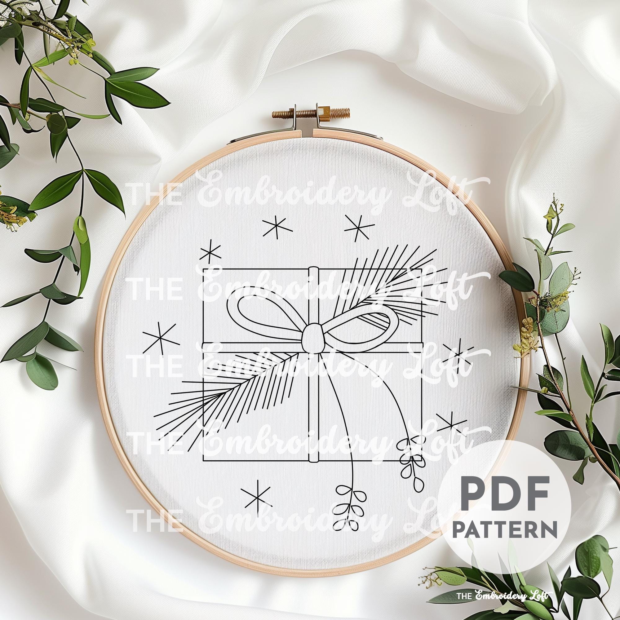 Christmas Present Hand Embroidery Pattern