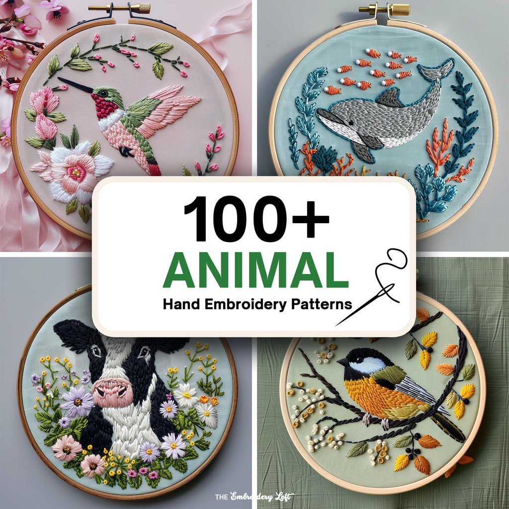 MINI COLLECTION, Animals Hand Embroidery Pattern Collection, Current and Future Designs, Lifetime Access, Hand Embroidery, Embroidery PDF