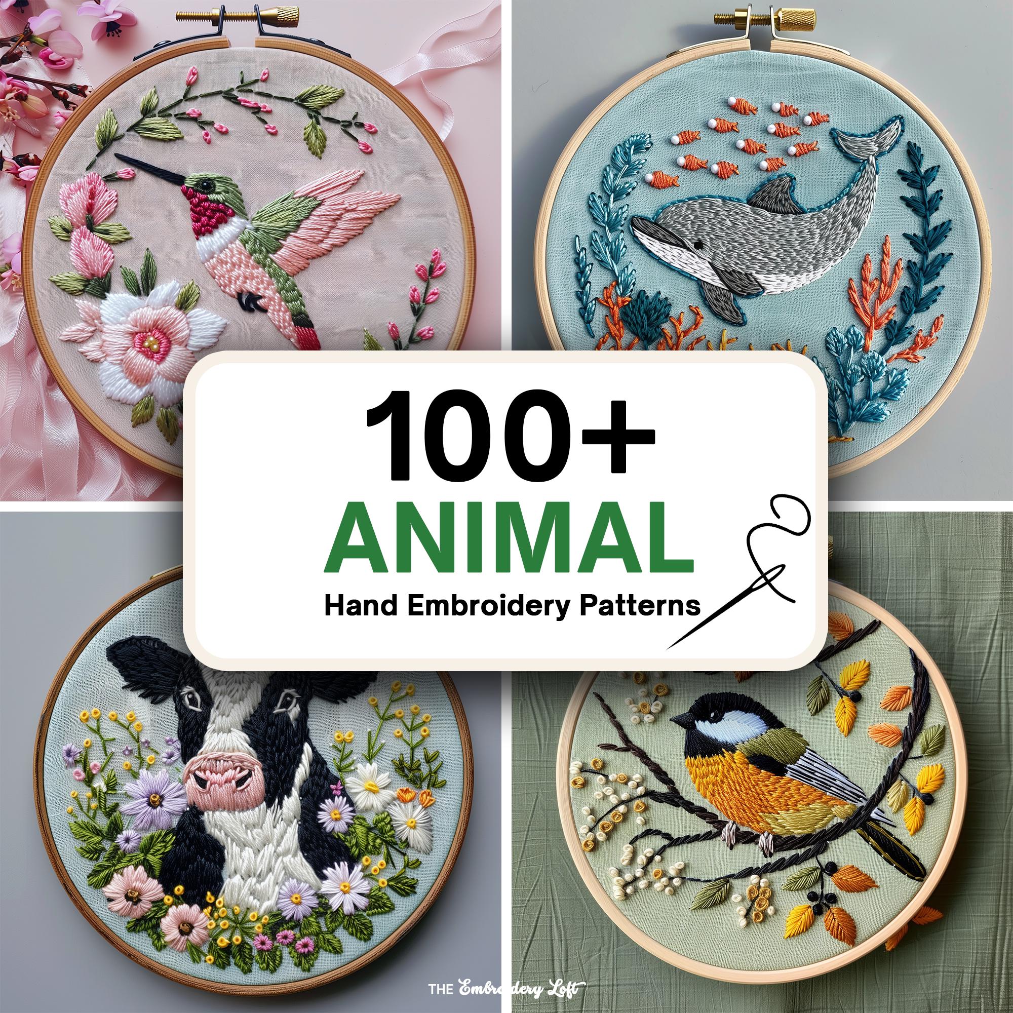 MINI COLLECTION, Animals Hand Embroidery Pattern Collection, Current and Future Designs, Lifetime Access, Hand Embroidery, Embroidery PDF