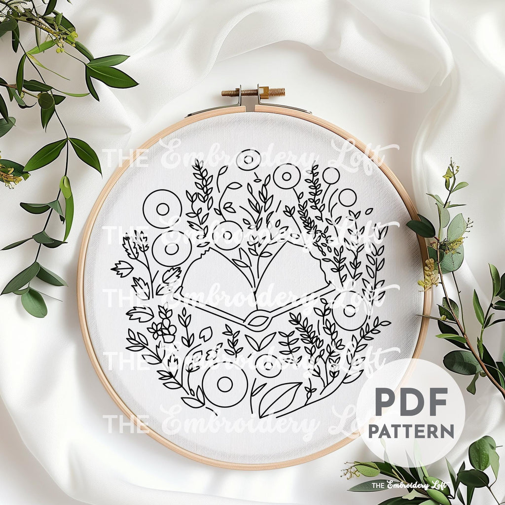 Floral Book Hand Embroidery Pattern