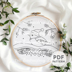 Christmas Bird Hand Embroidery Pattern
