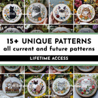 MINI COLLECTION, Cats Hand Embroidery Pattern Collection, Current and Future Designs, Lifetime Access, Hand Embroidery, Embroidery PDF