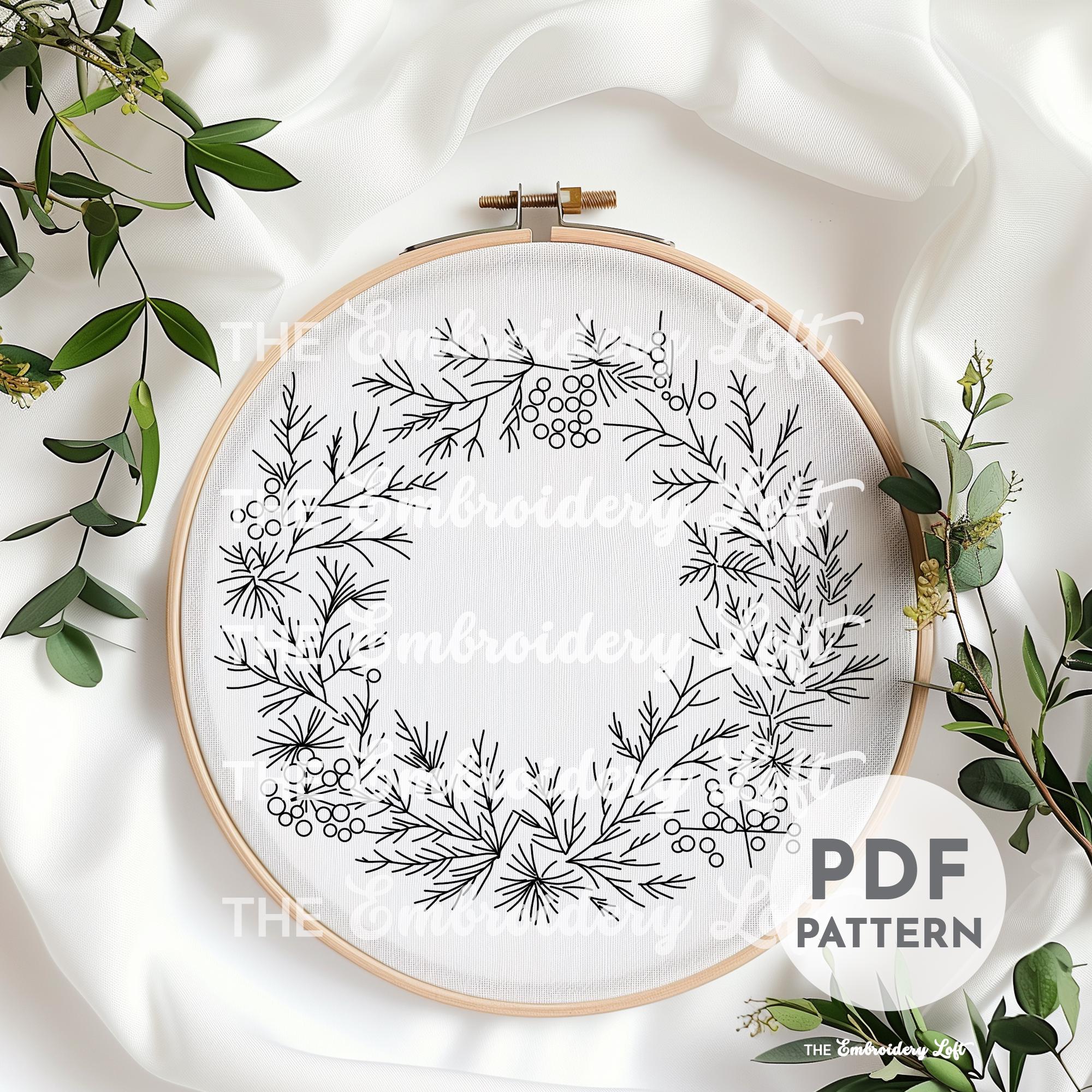 Coral Wreath Hand Embroidery Pattern