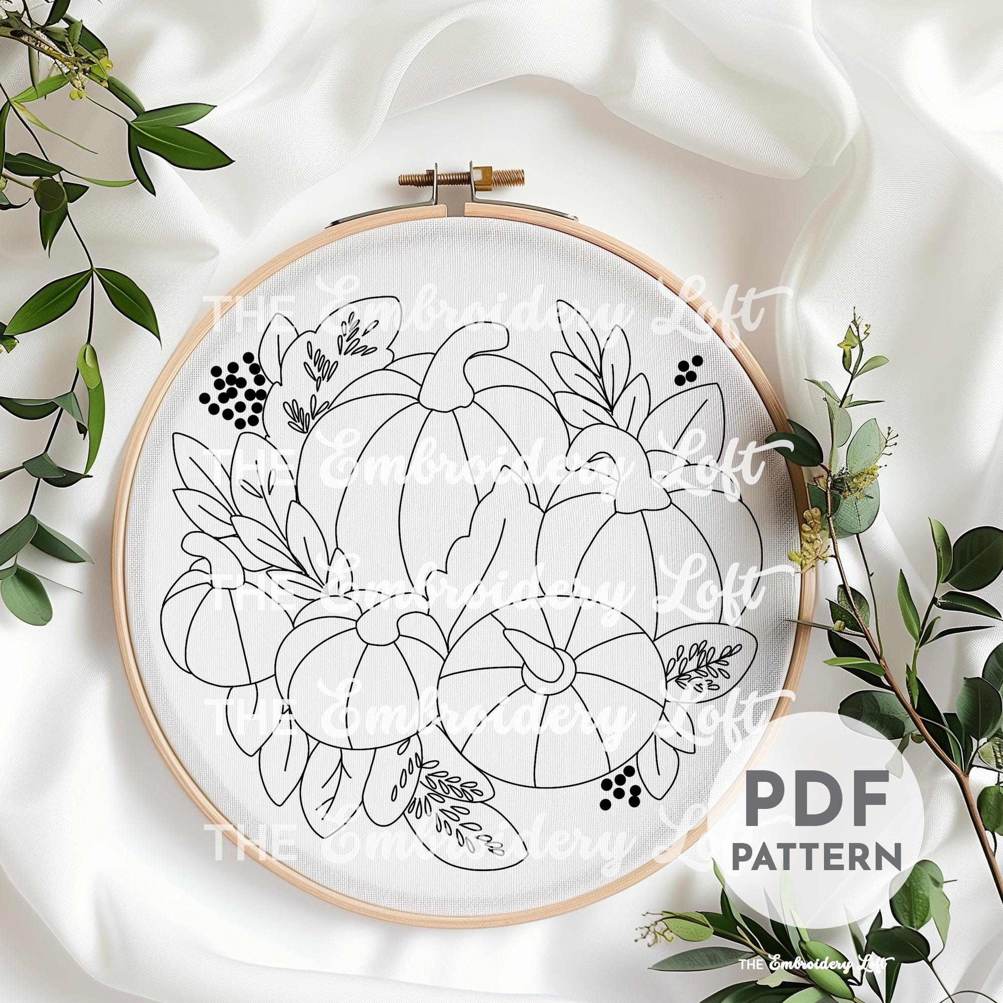Pumpkin Patch Hand Embroidery Pattern