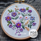 Summer Flowers Hand Embroidery Pattern