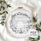 Floral Rainbow Hand Embroidery Pattern