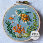 Baby Sea Turtle Hand Embroidery Pattern
