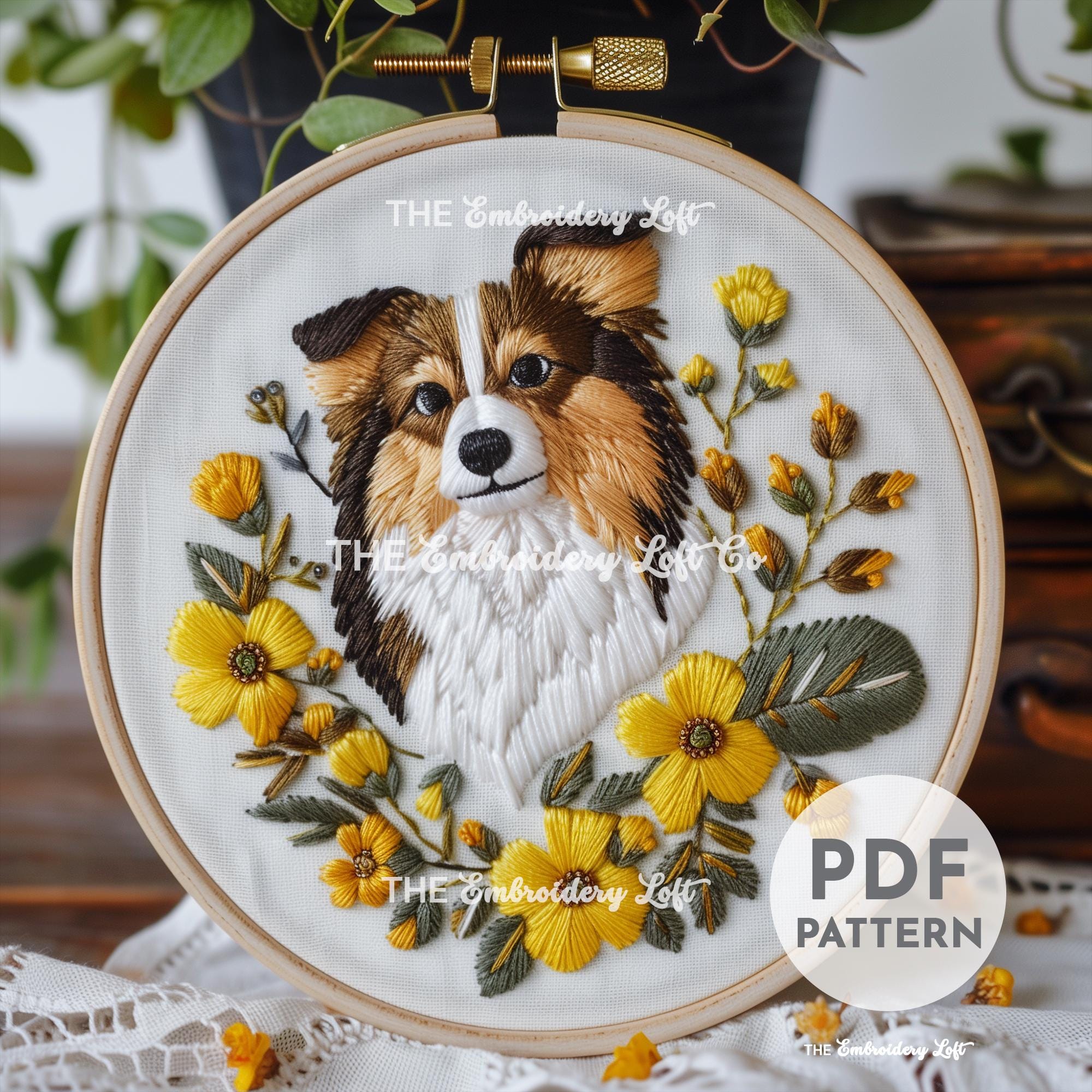 Sheltie Hand Embroidery Pattern