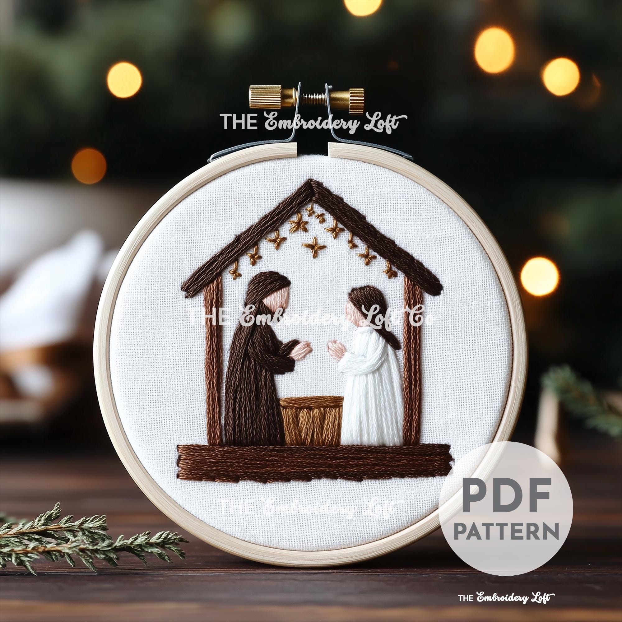 Nativity Scene Hand Embroidery Pattern
