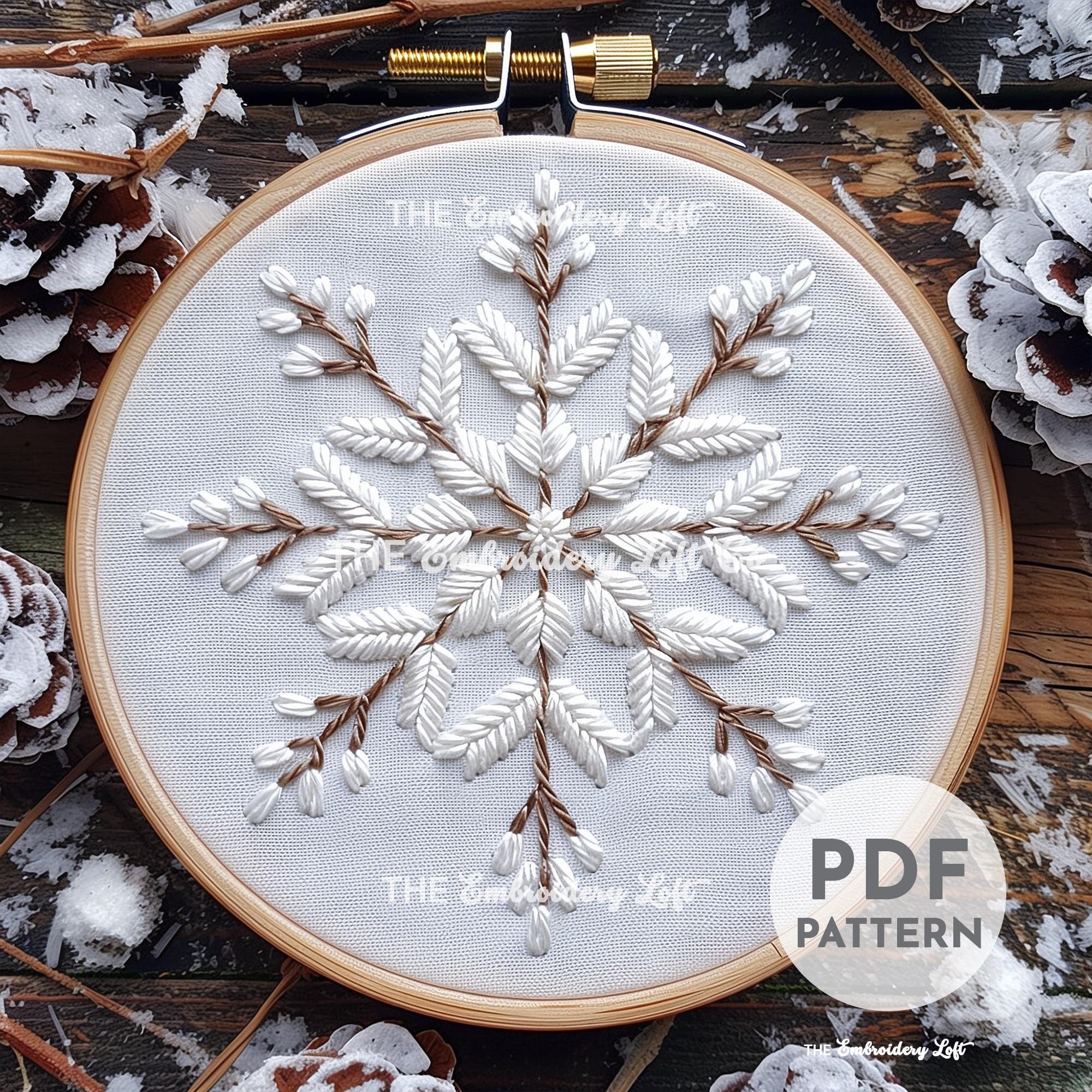 Winter Snowflake Hand Embroidery Pattern