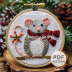 Winter Mouse Hand Embroidery Pattern