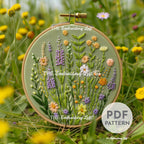 Meadow of Wildflowers Hand Embroidery Pattern
