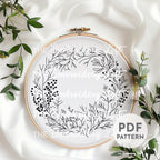 Coral Wreath Hand Embroidery Pattern