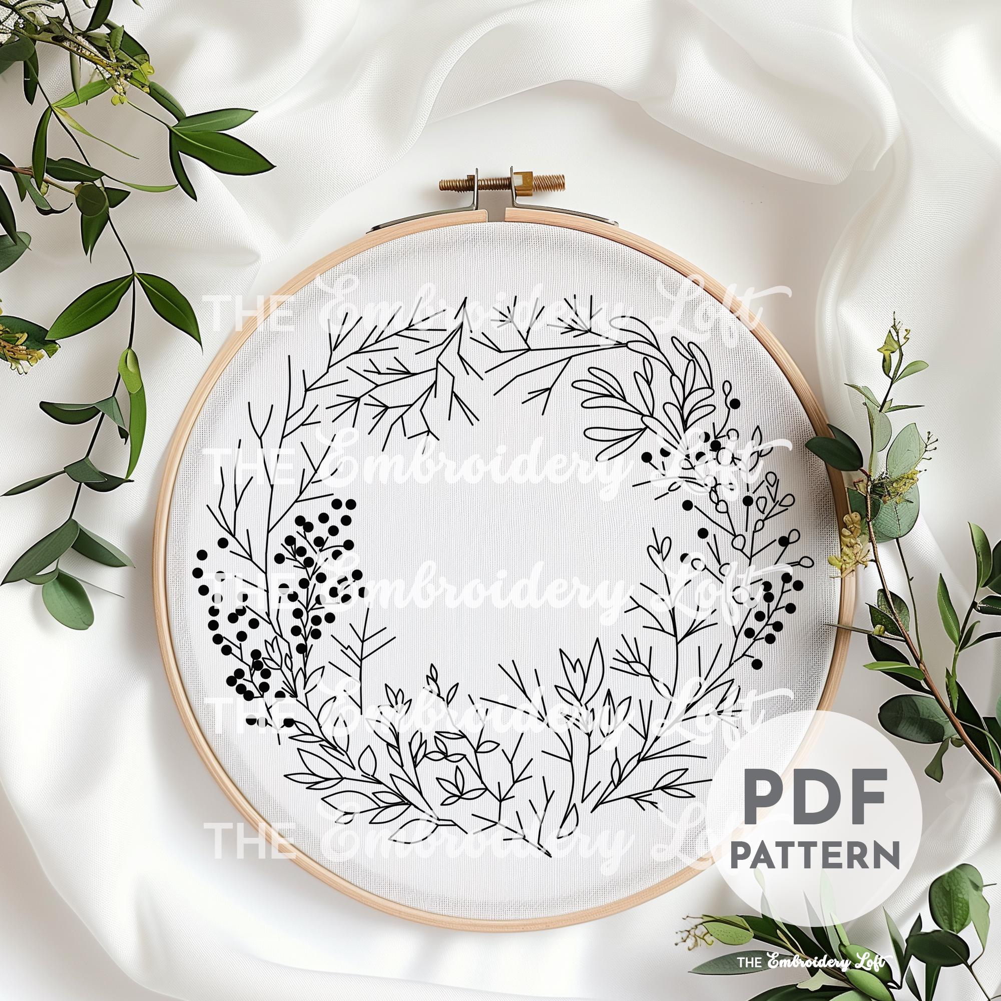 Coral Wreath Hand Embroidery Pattern