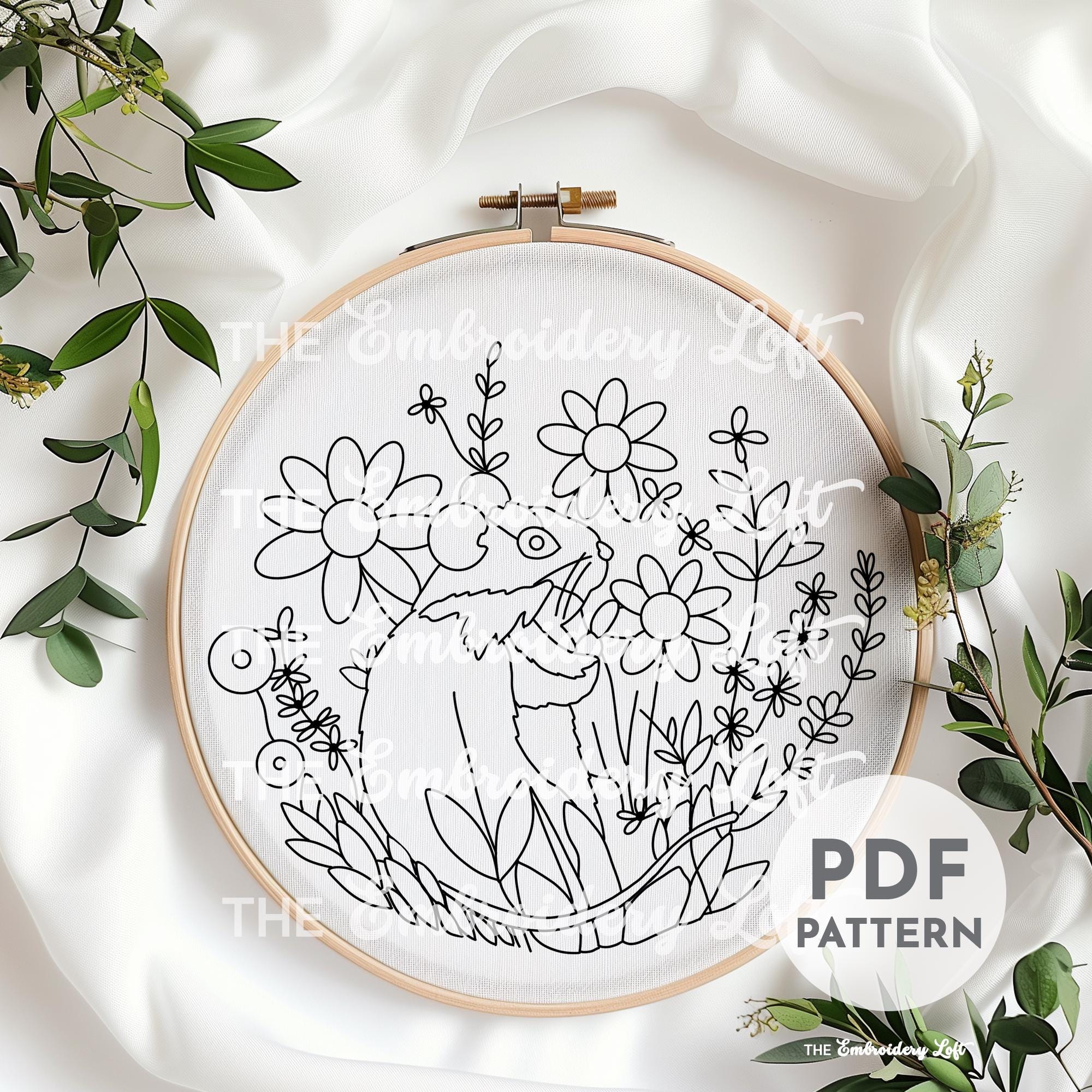 Garden Mouse Hand Embroidery Pattern