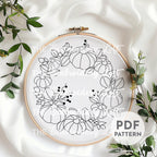 Pumpkin Wreath Hand Embroidery Pattern