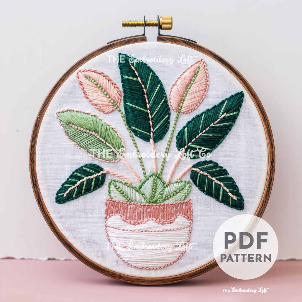 Princess Philodendron Hand Embroidery Pattern
