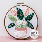 Princess Philodendron Hand Embroidery Pattern