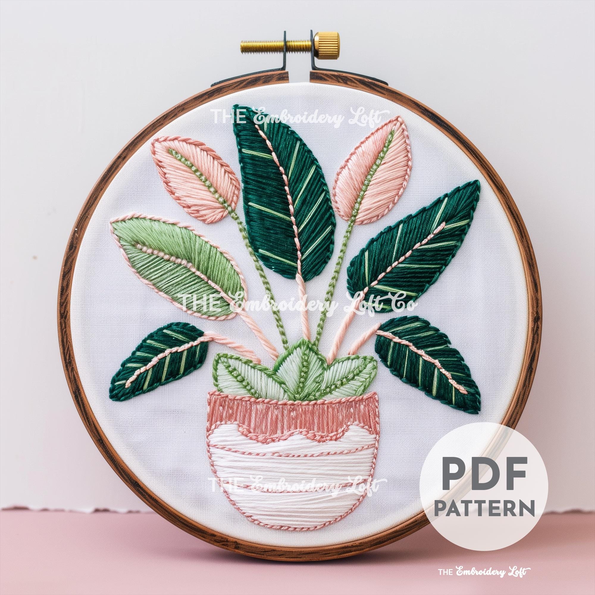 Princess Philodendron Hand Embroidery Pattern