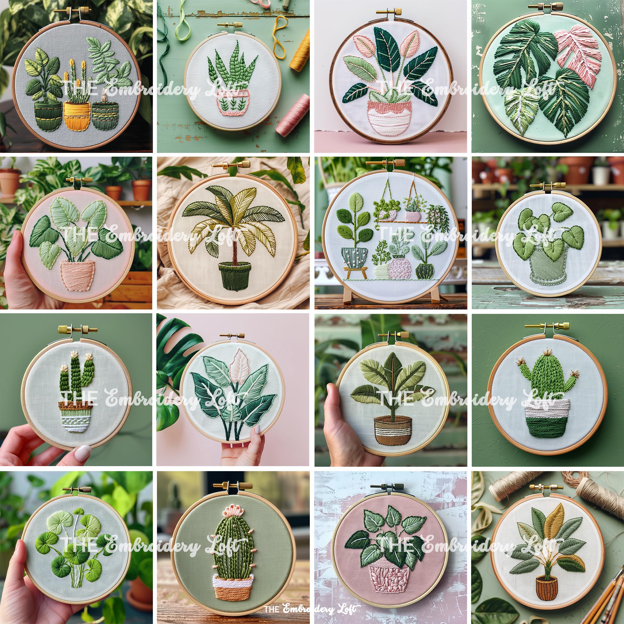 MINI COLLECTION, House Plants Hand Embroidery Pattern Collection, Current and Future Designs, Lifetime Access, Hand Embroidery PDFs