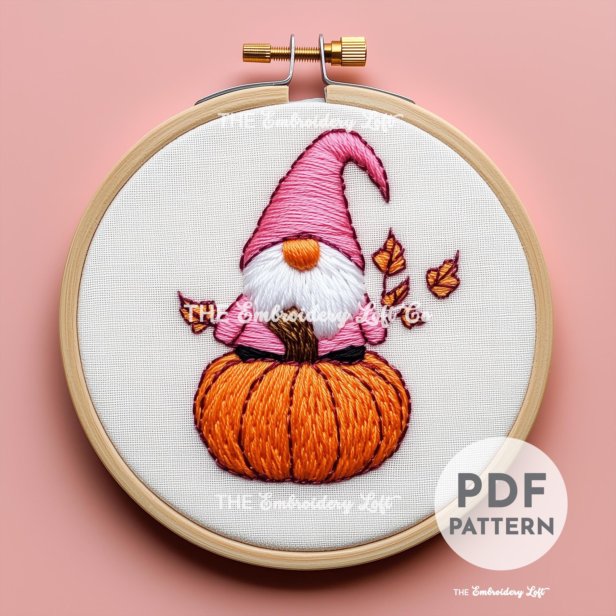 Autumn Gnome Hand Embroidery Pattern