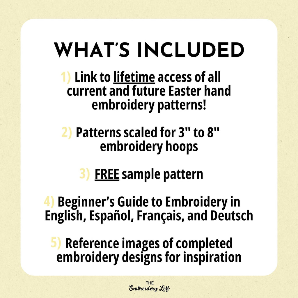 MINI COLLECTION, Easter Hand Embroidery Pattern Collection, Current and Future Designs, Lifetime Access, Hand Embroidery, DIY