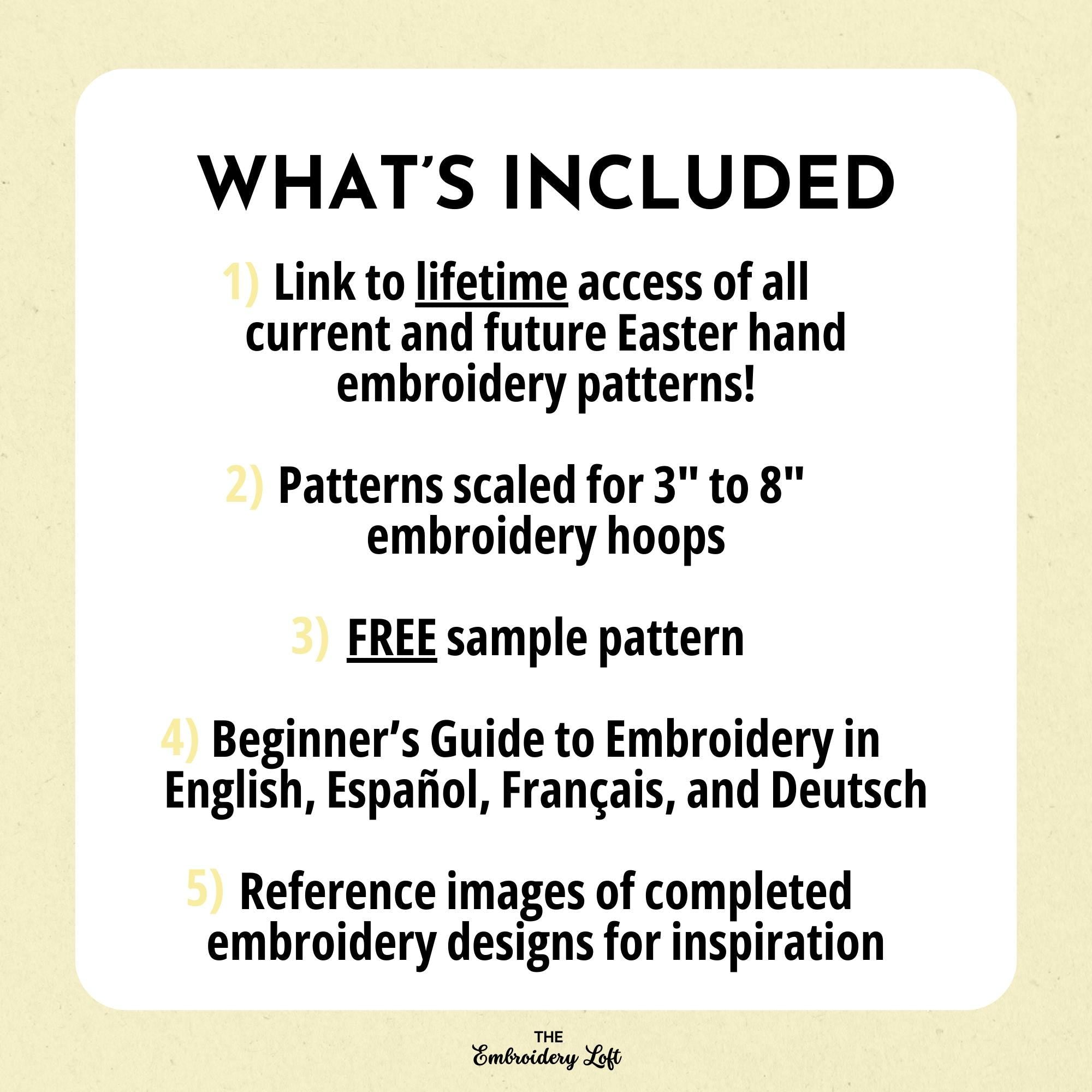 MINI COLLECTION, Easter Hand Embroidery Pattern Collection, Current and Future Designs, Lifetime Access, Hand Embroidery, DIY