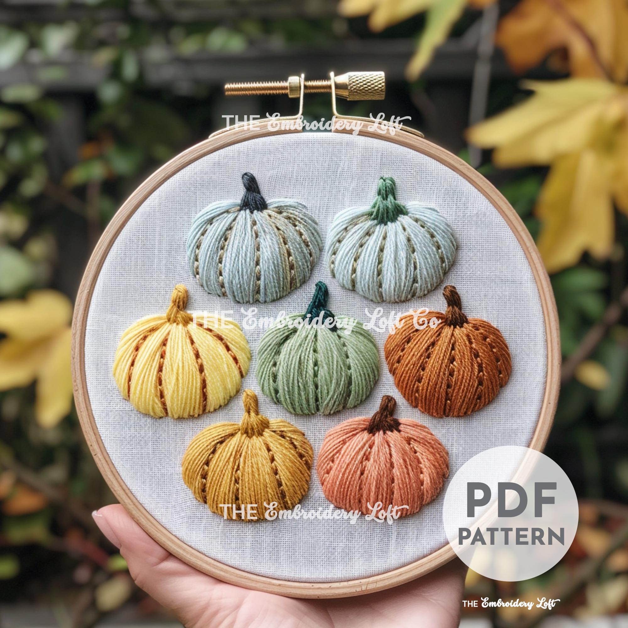 Rainbow Pumpkins Hand Embroidery Pattern