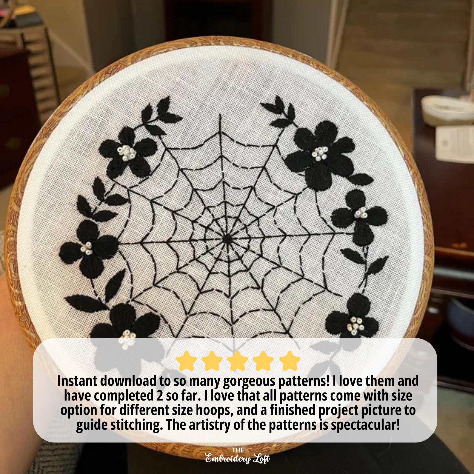 Floral Web Hand Embroidery Pattern