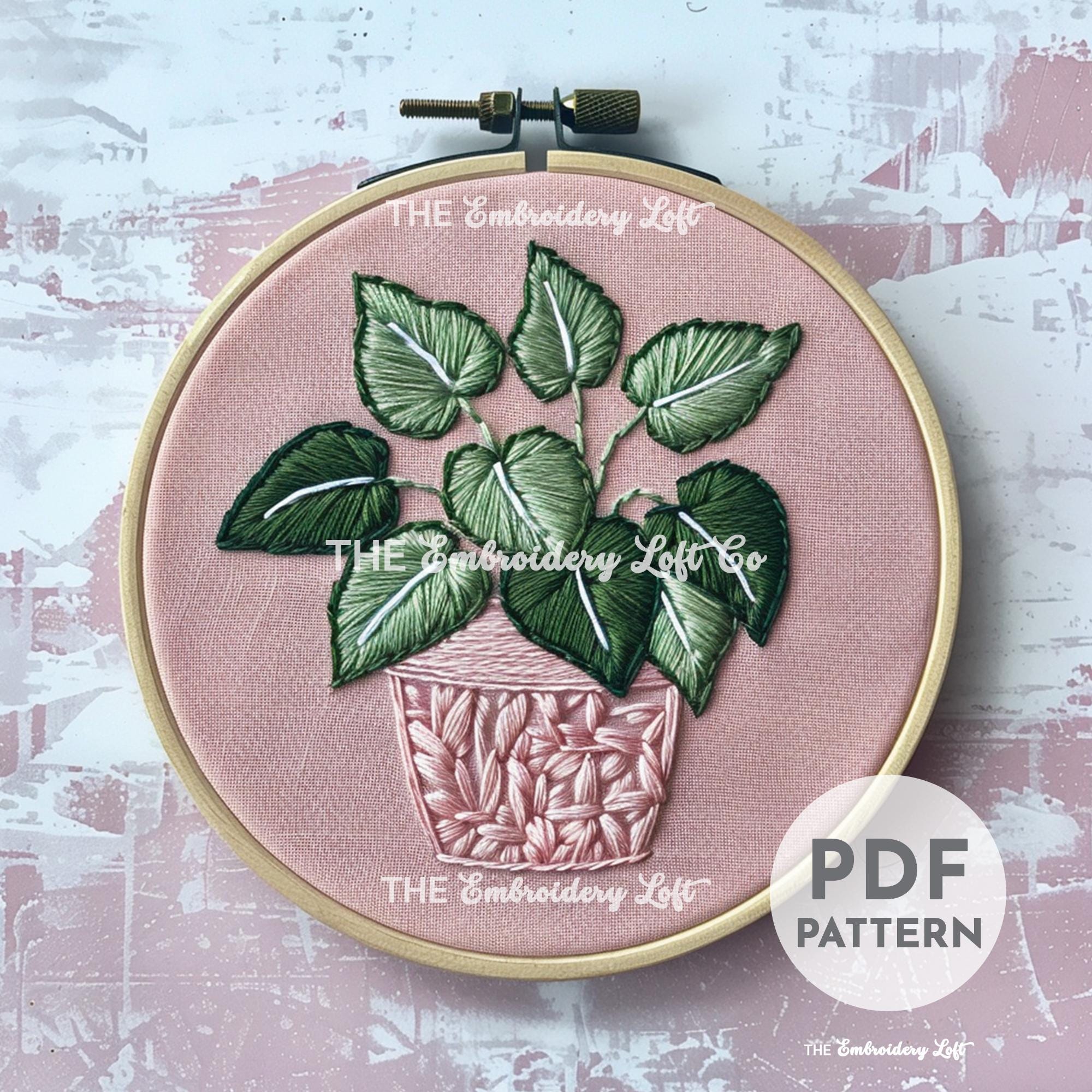 Pothos Hand Embroidery Pattern