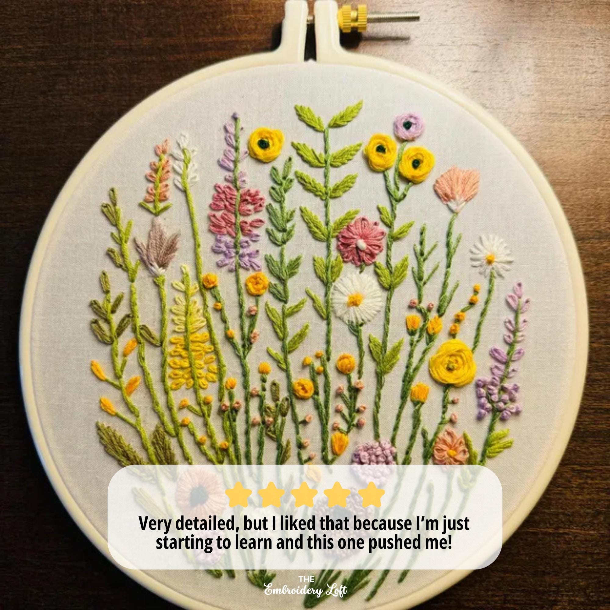 Meadow of Wildflowers Hand Embroidery Pattern