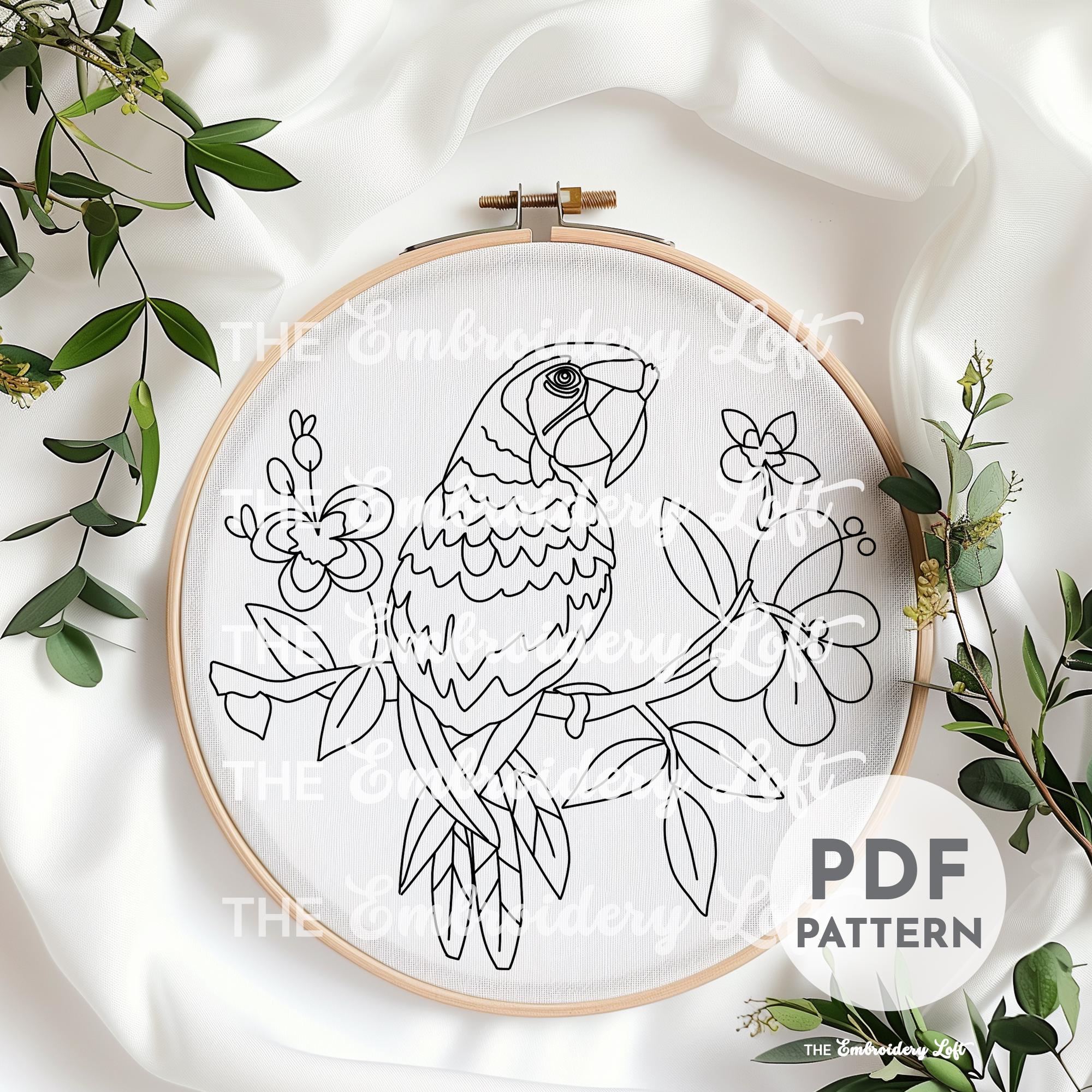 Parrot Hand Embroidery Pattern