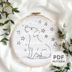 Celestial Dog Hand Embroidery Pattern