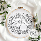 Brown Horse Hand Embroidery Pattern