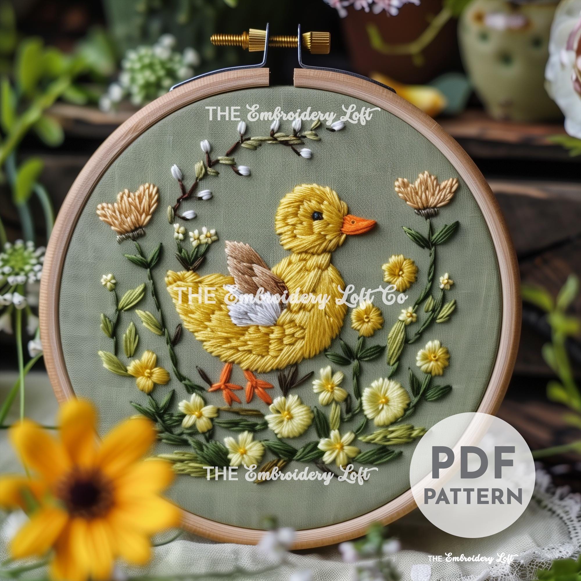 Baby Duck Hand Embroidery Pattern