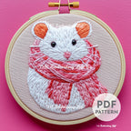 Winter Mouse Hand Embroidery Pattern