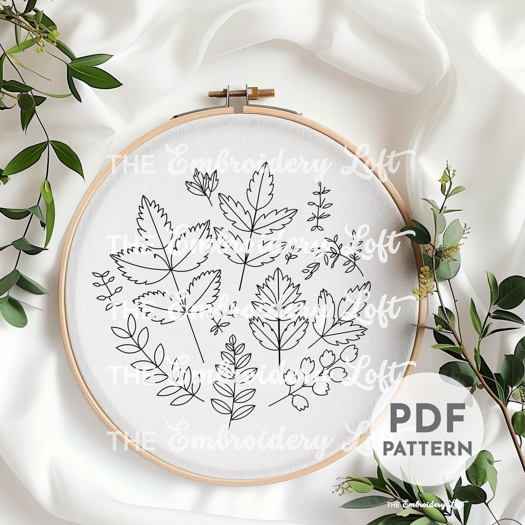 Autumn Leaves Hand Embroidery Pattern