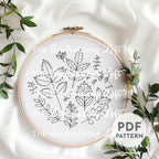Autumn Leaves Hand Embroidery Pattern