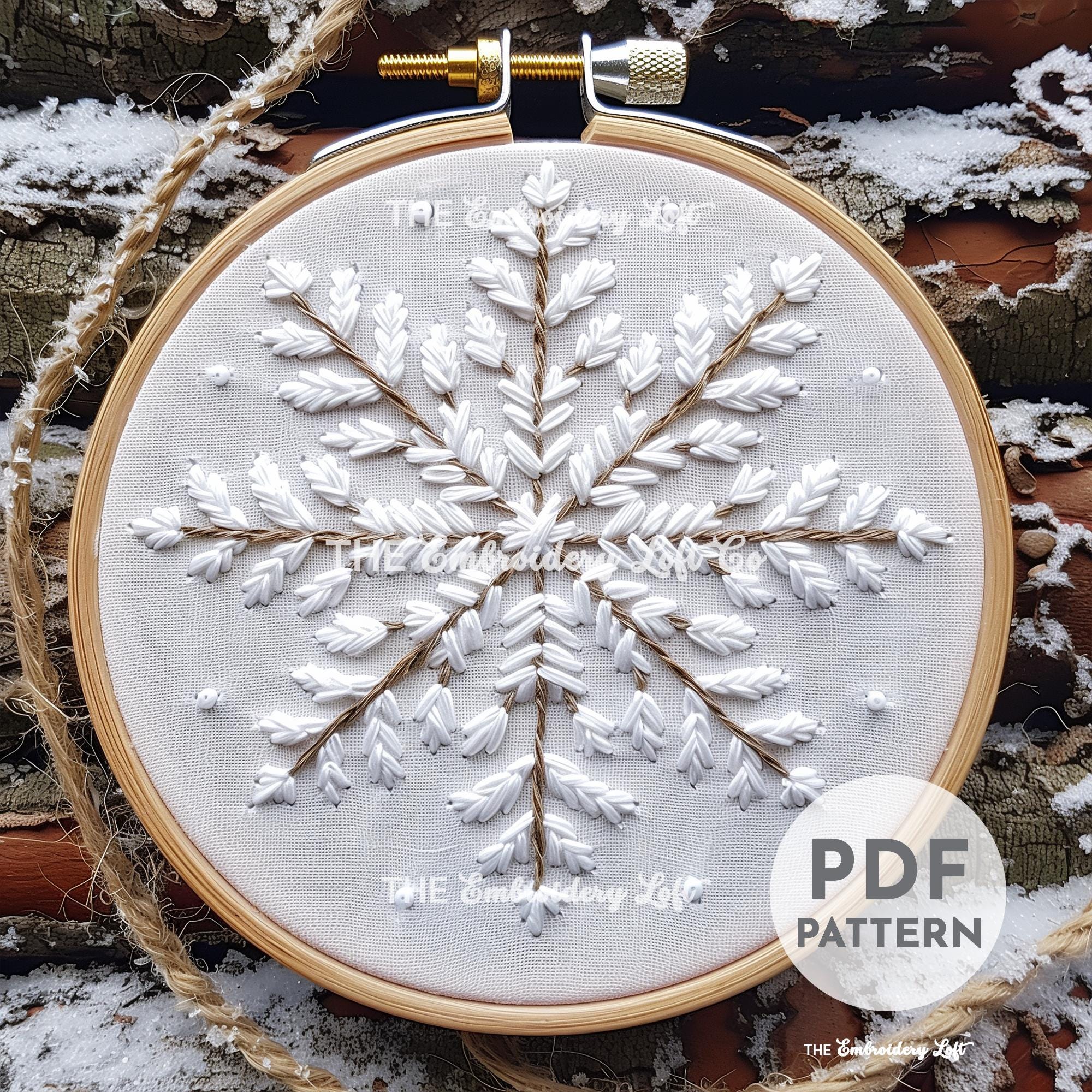 Winter Snowflake Hand Embroidery Pattern