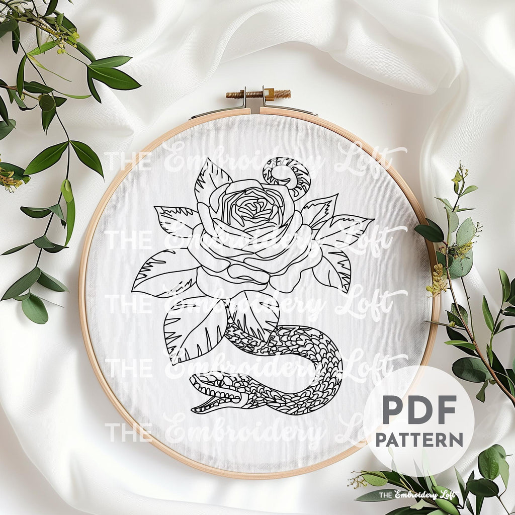Snake Hand Embroidery Pattern