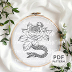 Snake Hand Embroidery Pattern
