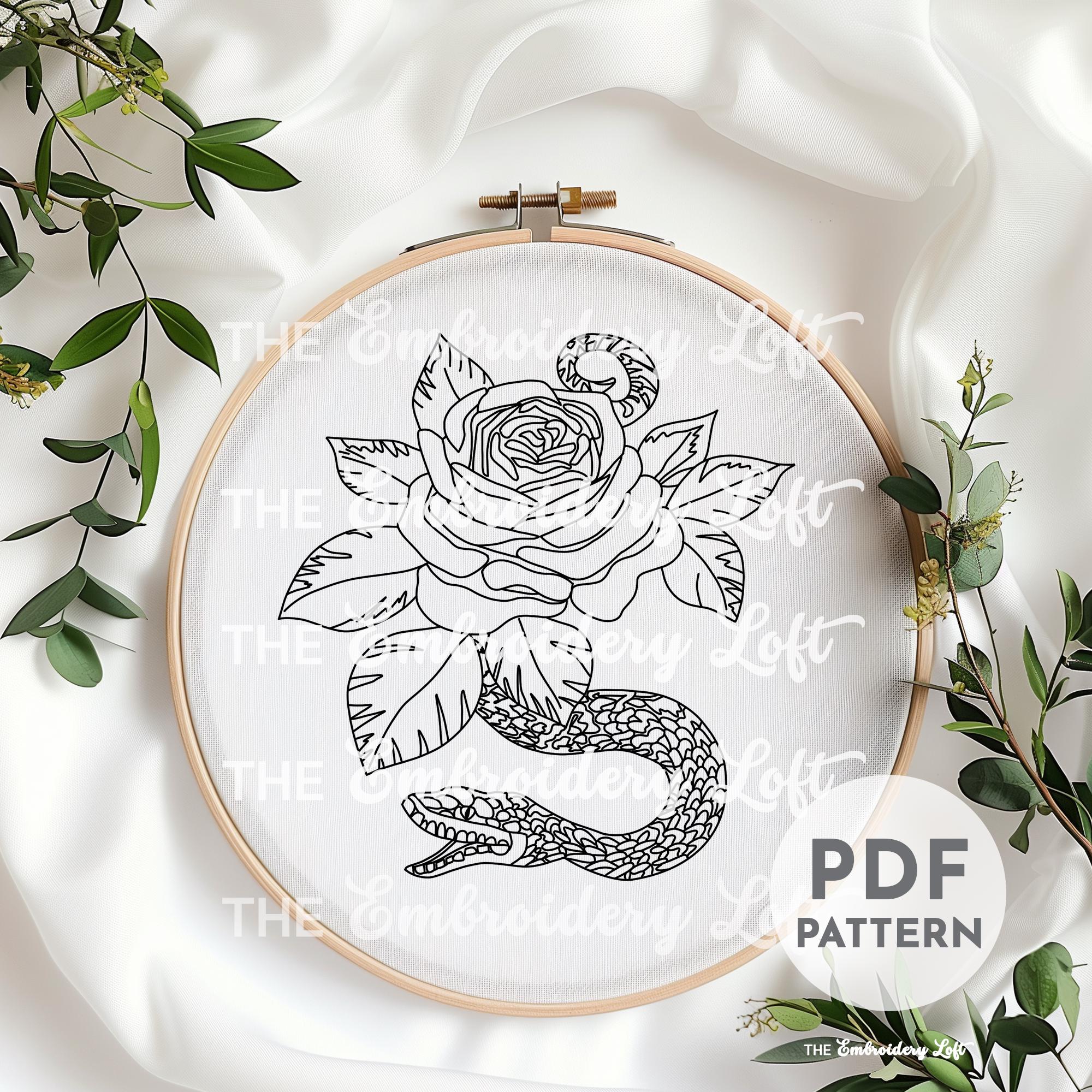 Snake Hand Embroidery Pattern