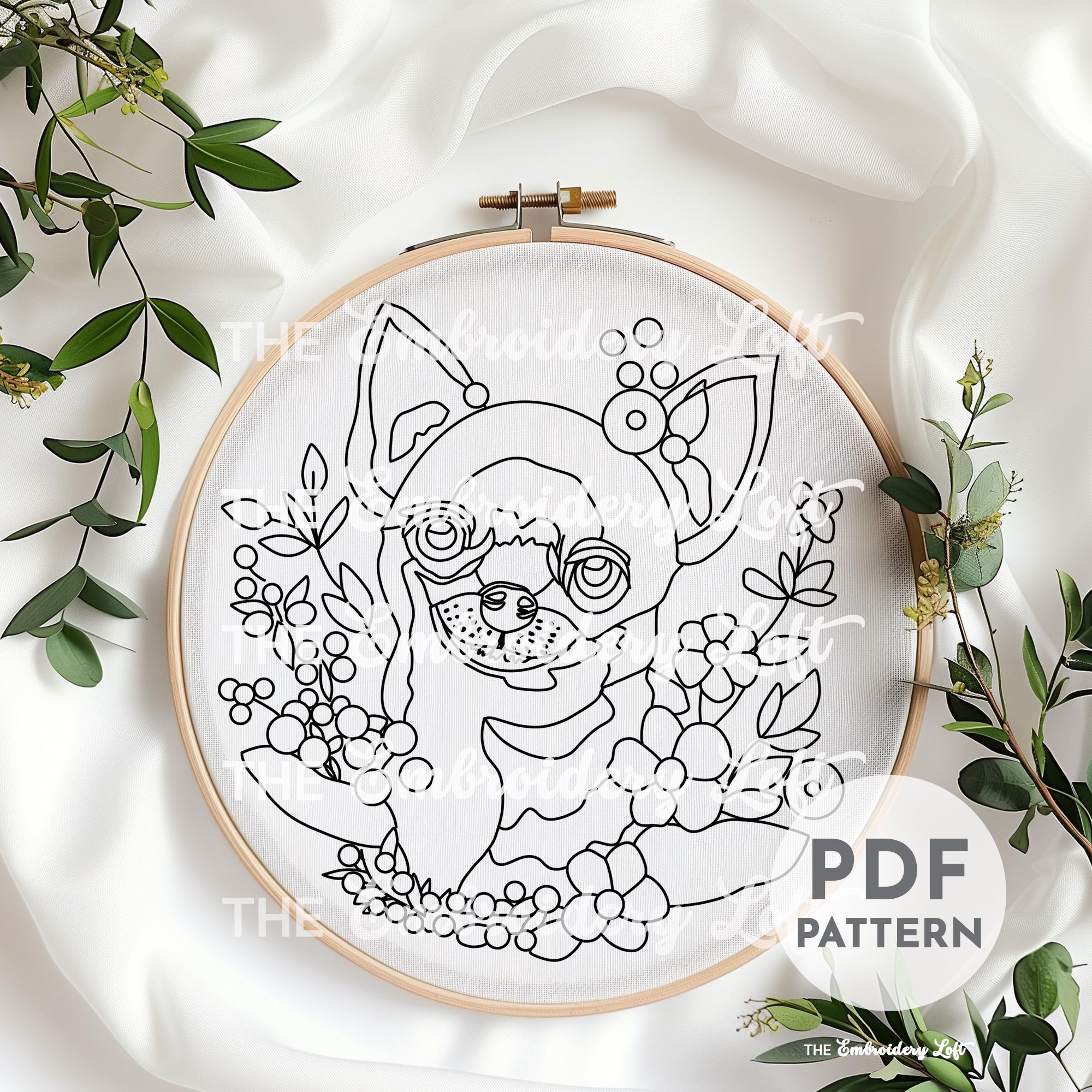 Chihuahua Hand Embroidery Pattern