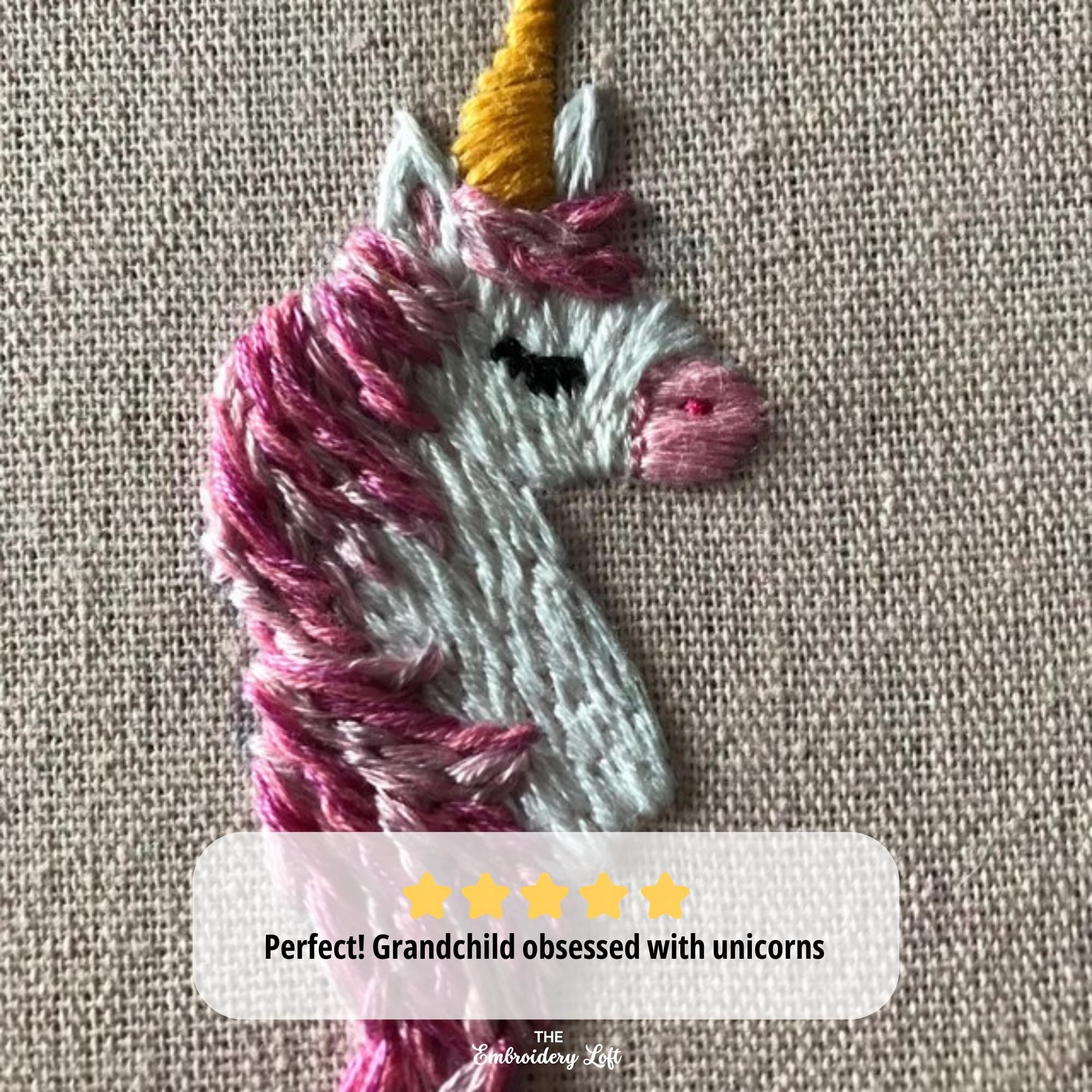 Pink Unicorn Hand Embroidery Pattern