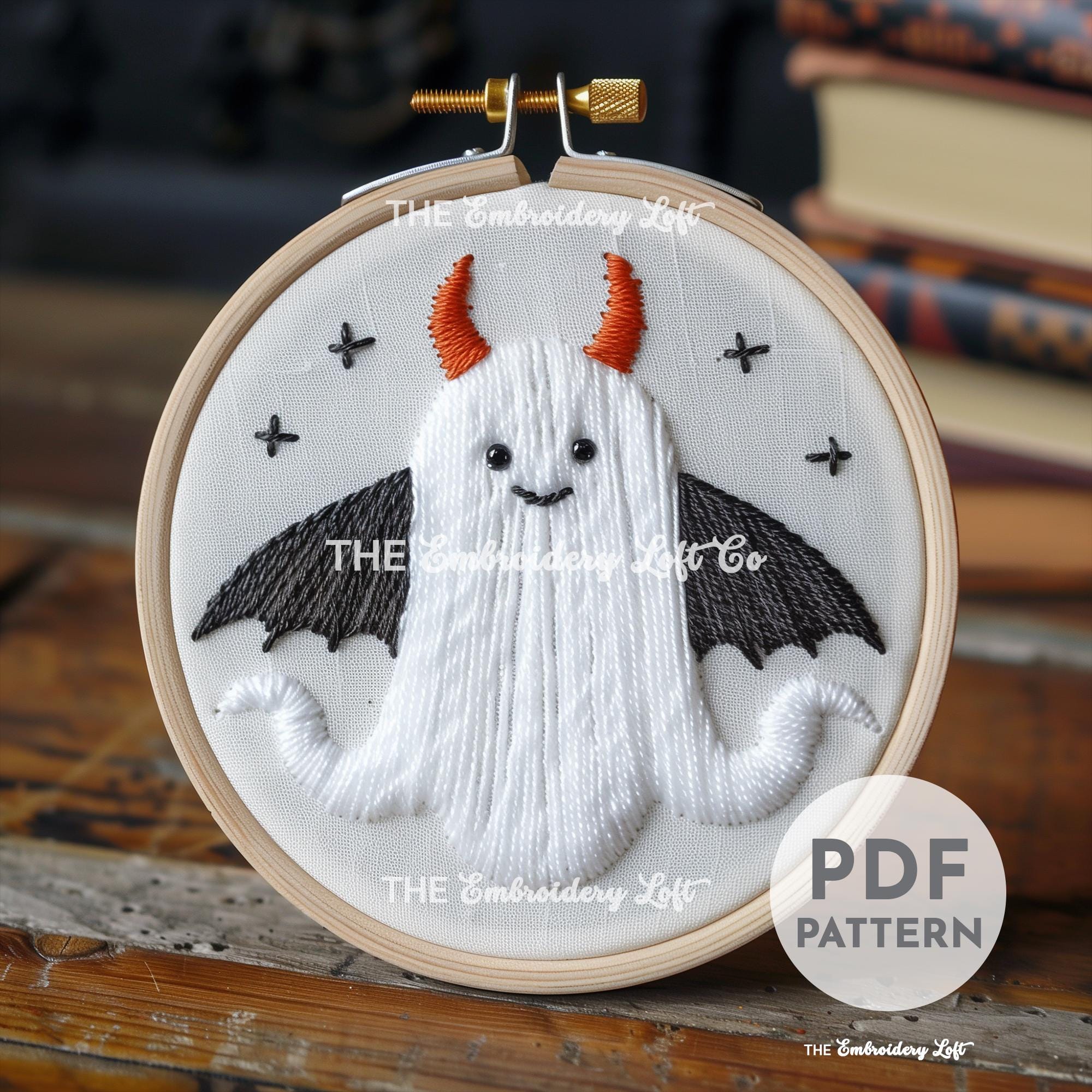 Devil Ghost Hand Embroidery Pattern