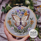 Aesthetic Butterfly Hand Embroidery Pattern