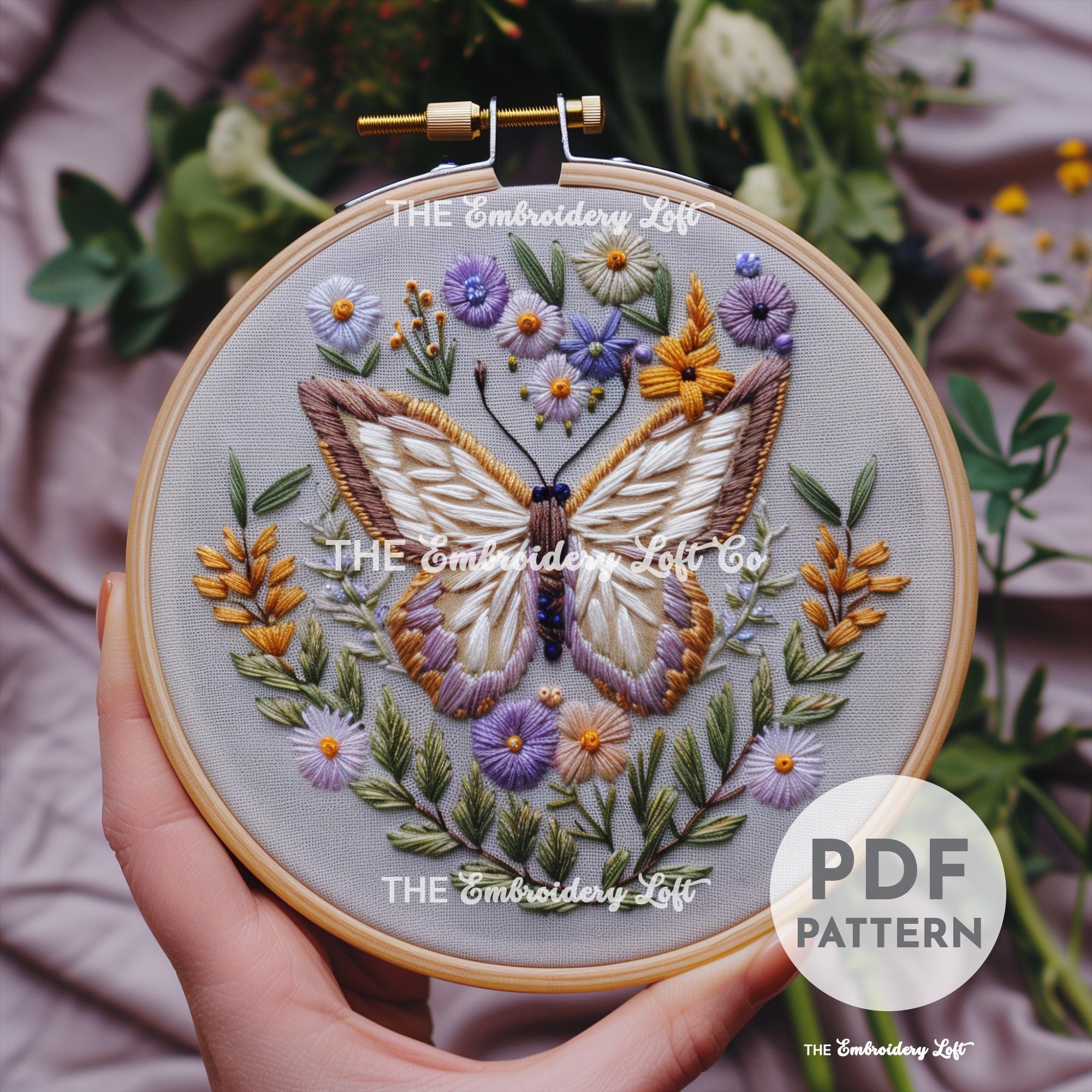 Aesthetic Butterfly Hand Embroidery Pattern